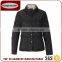 Slim Fit Black Stand Collar Lightweight Warm Short Quilted Padding Jacket For Women