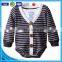 Black and write stripe organic cotton winner wear long sleeve wholesale happy newborn baby boy clothing with button