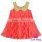 48BQA131 Lovebaby Yiwu Wholesale Baby Clothes Sequin Collar With Red Ruffle Chiffon Girls Frock Designs