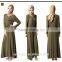 latest design women muslim dress / junj modal button muslim abaya kaftan dress/contrast islamic muslim women dress