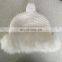 Top grade 100% acrylic women beanie winter hats with rabbit fur