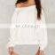 Super Casual Long Sleeves Off-The-Shoulder Design Relaxed Sweatshirt Big Ladies Sweatshirt Plus Size Sweatshirt Custom