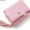Top Quality Square Women Coin Purses Female Leather Tassel Pendant Money Wallets Hot Fashion Multi Color Clutch Bag