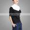 Ladies Uniform Blouses Cool Fashion Blouses Long Sleeve Joint Knitted Blouses for Women