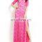 2015 pink lace short sleeve high slit floor length evening dress cheap price