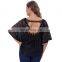 Hanna Nikole Women Plus Size Loose Semi See-Through Batwing Sleeve Lace Tops HN0020-1