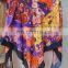 KGN INDIAN STYLE HAND PAINTED ART TO WEAR OPEN PONCHO SHORT TOP MULTI COLOR DRESS