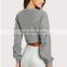 Women Blouse Pullover Designs Twist Front Long Sleeve Crop Top Pictures For Sale