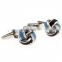 zinc alloy black and white enamel knot cufflinks