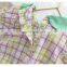 2020 new arrival plaid pattern cotton summer short sleeve baby girl romper
