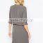 Office wear working breastfeeding nursing wrap front khaki short chiffon maternity dress clothing