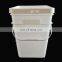 transparent plastic square bucket food grade with handle and lid