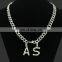 Custom Jewelry BLING Hiphop DIY Stitching Baguette Letter Mens Initial CZ Miami Cuban Chain