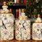 Wholesale And Retail Beautiful Chinese Flower Bird Design Ceramic Porcelain Storage Jar Pots Sets