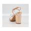 Ladies silver color block high heel sandals women open toe ankle strap shoes