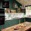 Modern Light Green&blue Modular Luxury lacquer Shaker kitchen cabinet custom design