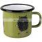 350ml 500ml personalized iron guaranteed quality 12oz colored enamel mug with stainless steel rim