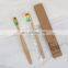 Bamboo organic toothbrush flat handle rainbow bristle custom logo manufacturer