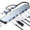 7 in1 Usb C Hub splitter usb data usb3.0 hub adapter  docking station Type c 2.0 type-c Data hub For Computer Laptop