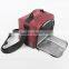 Durable Burgundy Nylon Lunch Cooler Bag Insulated Food Lunch Cooler Bag For Office With Adjustable Shoulder Strap