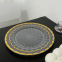 Luxury 13 Inch Round Transparent Plastic Gold Rim Decorative Presentation Charger Plate For Wedding Event