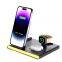 2024 Sublimation Portable Foldable Phone Universal Charging Station Fast 3 In 1 Wireless Charger For Iphone Smartphone