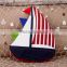 latest design fancy sailing boat cotton fabric cushion handicraft particular pillow made in China