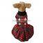 Wholesale Scotland Plaid Decorative Border Dog Skirt With Black Collar