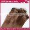 Brown color favorable price virgin indian hair clip in extensions