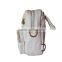 Custom Fashionable Promotional white Outdoor Leather Backpack Ladies Shoulder School Backpack Bag