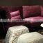 High end latest design modern purple fabric sofa set