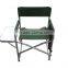 Aluminum folding director chair with side table and pocket