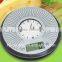 round sharp digital kitchen scale with clock function tare function