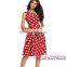 New Arrival Wholesale Red Polka Dot Bohemain Print Fashion Dress