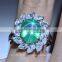 11x9 MM Green Star Sapphire Ring Lab-Created Sterling Silver 92.5 Size 7