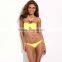 Yellow Storm - RELLECIGA Jungle Jewel 1/2 Cup Bandeau With Mild Push-up Molded Foam Padding Bikini Set