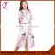 0107 Directly Factory Wholesales Woman Peacock Printed Dressing Gown Silk Kimono