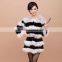Fashion rabbit fur and fox fur splicing coat /fur jacket