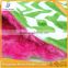 Personalized Green Chevron With Hot Pink Swirl Minky Baby Minky Blanket