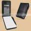2015 new pu feather case hot sale 8 digits solar notebook with calculator