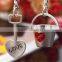 Metal keychain ice skates shaped metal key chain