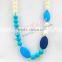 big flat shell silicone teething beads necklace Top quality teething baby necklace breakaway claspsstatement necklace TN064