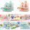 4 Pcs Handle Foldable Nylon Mesh Travel Luggage Wash Bag Clothes Storage Pouch