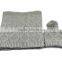Grey Chunky Warm Scarf Women Knit Hat and Knit Scarf Kit Set