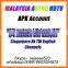 2016 New arrival HDTV IPTV MYIPTV APK Astro for malaysia market with singapore hk tw and chinese channels
