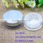 Loose powder jar with silver lid for cosmetic use