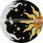 Public bathroom floor designs natural marble black waterjet star pattern