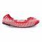 2016 new model ladies soft shoes stripe foldable flats women pump shoes
