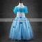 2015 high quality Cinderella cosplay baby dress wholesale short sleeve long style princess dresses for girls 5 to 10 years