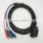VGA to 3RCA cable with gold plated 10m